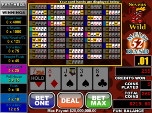 Club World Casino 52 hand Sevens Wild