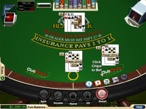 Club World Casino blackjack