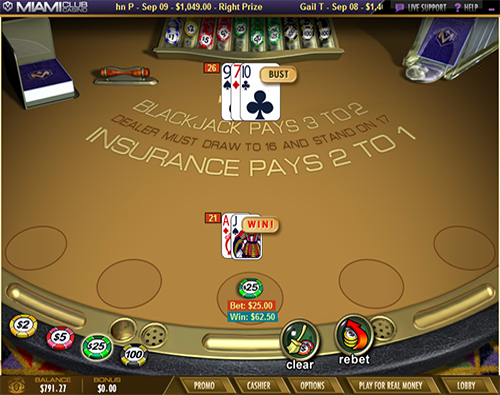 Miami Club Casino Blackjack