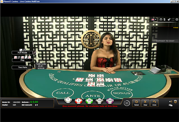 Planet7 Casino Live Dealer Casino Holdem