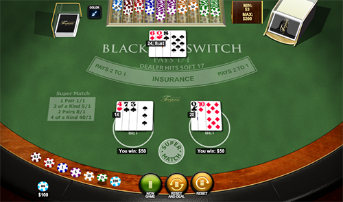 Blackjack Switch have Optimal Hands to Win Blackjack Switch online