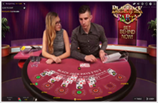 Live Dealer Blackjack Party table layout