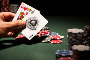 Texas Hold'em Poker Hole Cards and Poker Chips