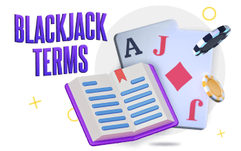 Blackjack Terms Icon with Cards and Book