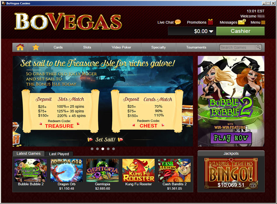 BoVegas Casino website