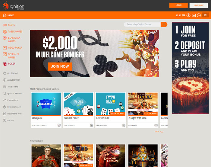 Ignition Casino website