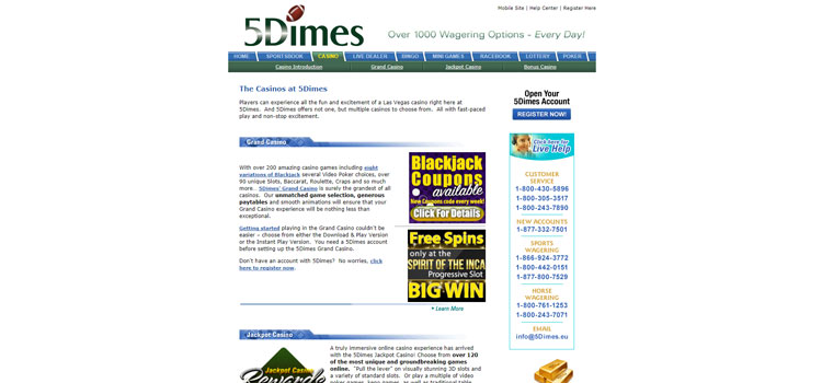 5Dimes Casino Casino Instant Download