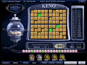 Lincoln Casino Games Keno