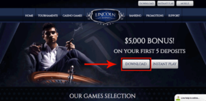 Lincoln Casino home and download page