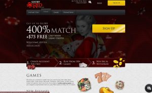 Lucky Red Casino Homepage Screenshot