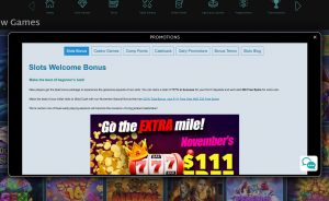 Sloto Cash Casino Bonuses and Promotions Screenshot