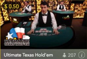 Spin Palace Casino Live Dealer Texas Hold'em