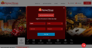 register royal vegas casino