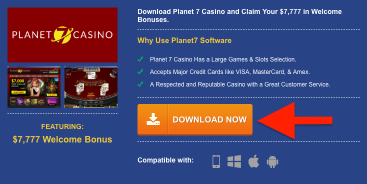 Planet 7 Casino Download Step 1
