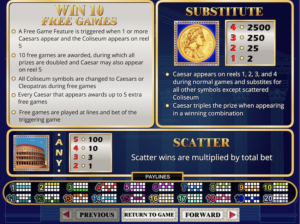 Caesar's Empire - Wild & Scatter Symbols