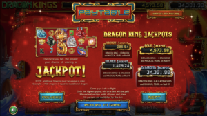 Dragon Kings Paytable Jackpots