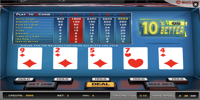 MyBookie Casino Video Poker