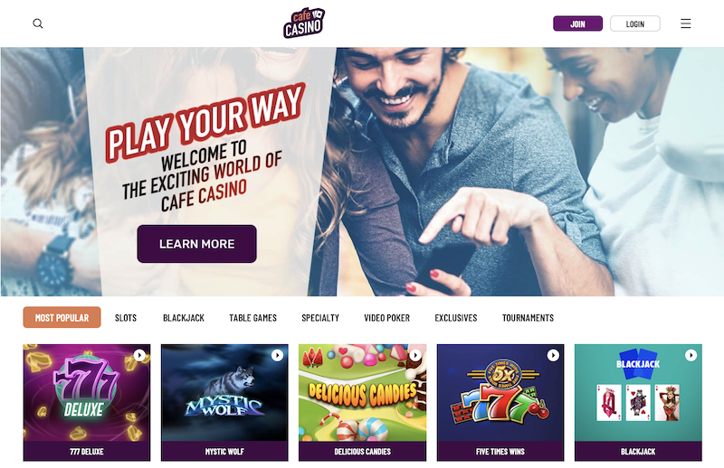 Cafe Casino Home Page