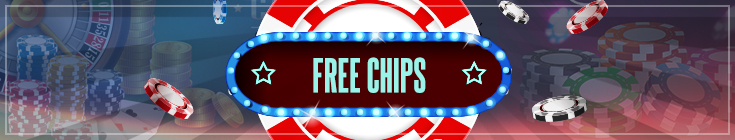 Online Casino Free Chip Banner With Colored Chips