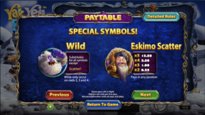 Yak Yeti and Roll Special Symbols