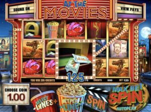 At the Movies slot game start screen
