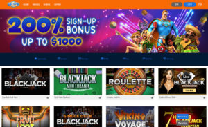 BigSpin Casino Homepage Screenshot With Welcome Bonus Banner