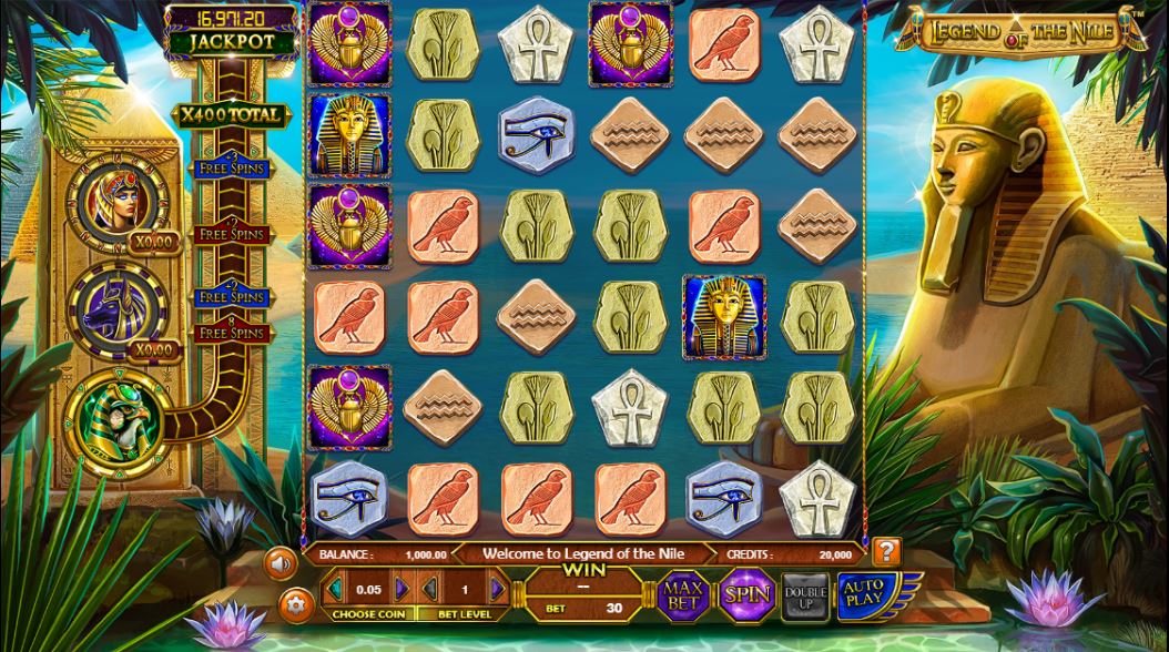 Legend of the Nile Online Slot Game Board