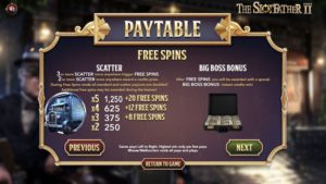 The Slotfather Part II Free Spins