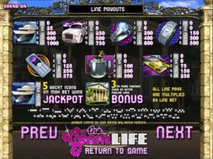 Glam Life Line Payouts