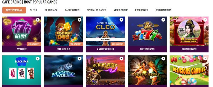 Play Online Games at Cafe Casino