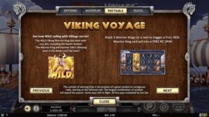 Viking Voyage Pay Table