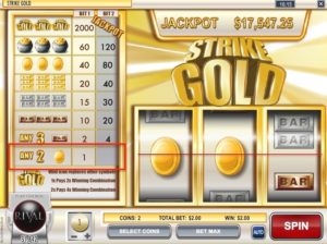 Strike Gold Progressive Slot 2 Coin Win