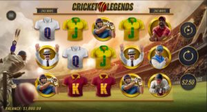 Cricket Legends Online Slot Game Board