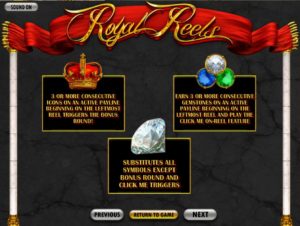 Royal Reels Online Slot Paytable