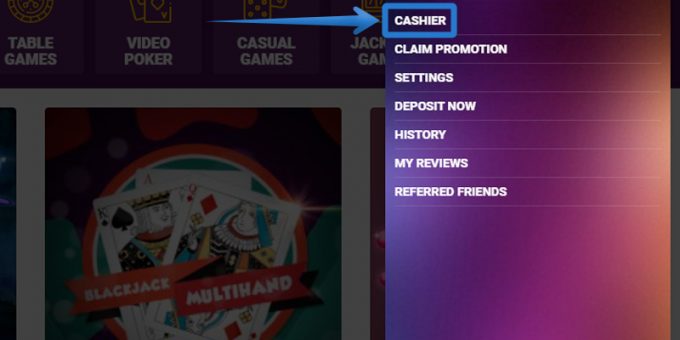 GuideTo Withdraw at Online Casinos Cashier Step 2