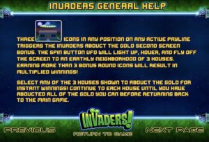 Invaders Slot Bonus Screen