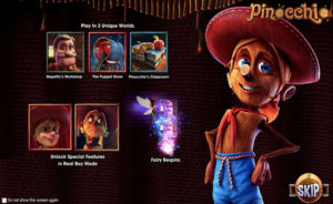 Pinocchio Slot Start Screen