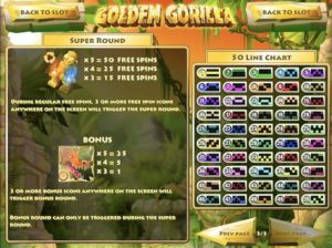 Golden Gorilla Slot Bonus and Super Round