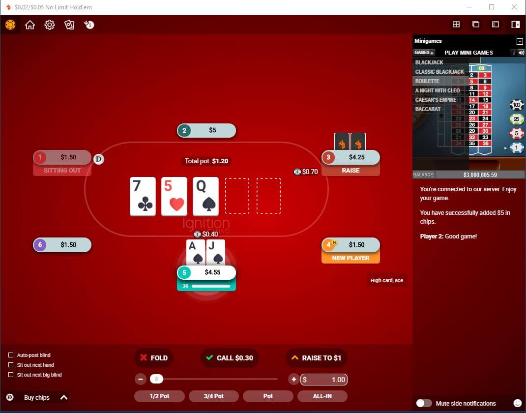Ignition Casino Poker Screenshot