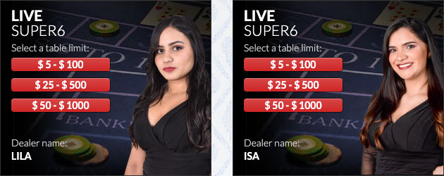 Live Dealer Super 6 Las Vegas USA