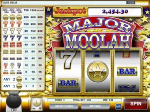 Major Moolah Online Slot Game Board