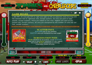 Zombies vs Cheerleaders Online Slot Game Rules