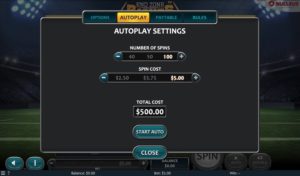 End Zone Riches Slot Autoplay Settings
