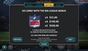 End Zone Riches Slot Big League Bonus