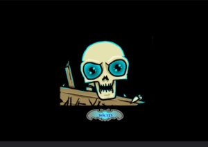 Scary Rich Online Real Money Slot Intro with a skull