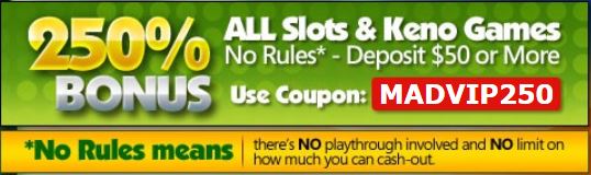 Slot Madness Online Casino Slots Keno VIP Bonus