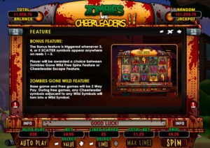 Zombies vs Cheerleaders II Real Money Online Slot Game Bonus Games
