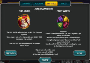 Joker Gemferno Slot Game Fire Joker and Fruit Wheel Explained