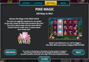 Pixie Magic Real Money Online Slot Game Paylines
