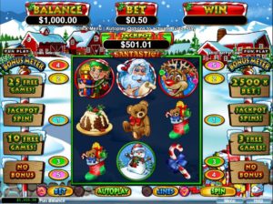 Santastic Online Slot Game Board
